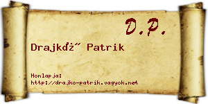 Drajkó Patrik névjegykártya